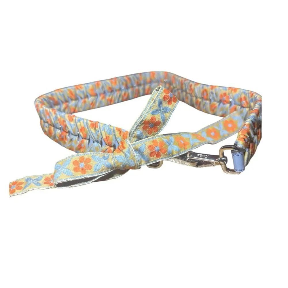 Fendi 8AV077 Mini Blue & Orange Floral “Strap You” Mini Handbag Strap NWOT Auth